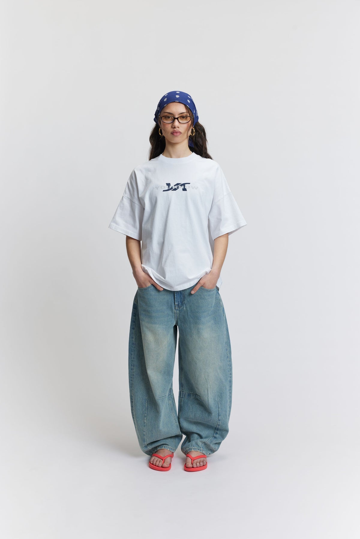 Barrel Leg Jeans | Washed Blue