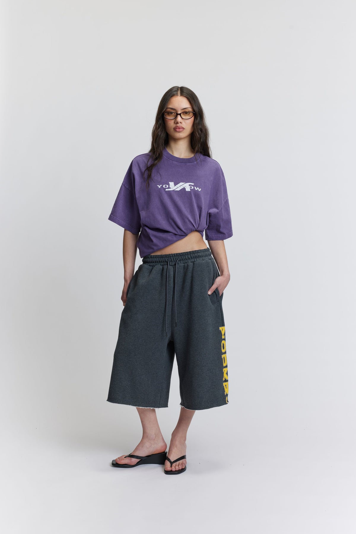 Timeout Baggy Shorts | Washed Charocoal Marle