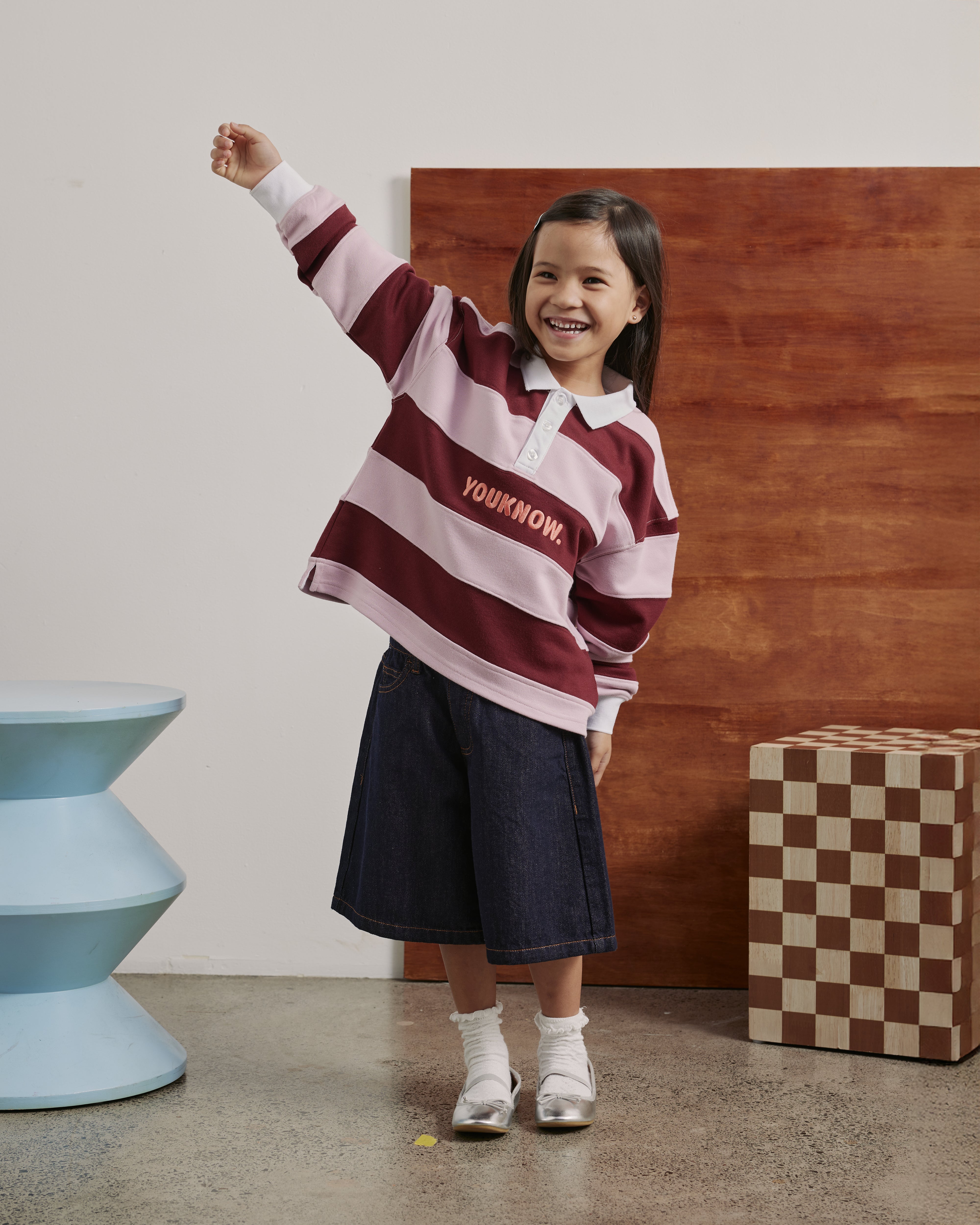 Kids Rugby Longsleeve | Pink Stripe-5