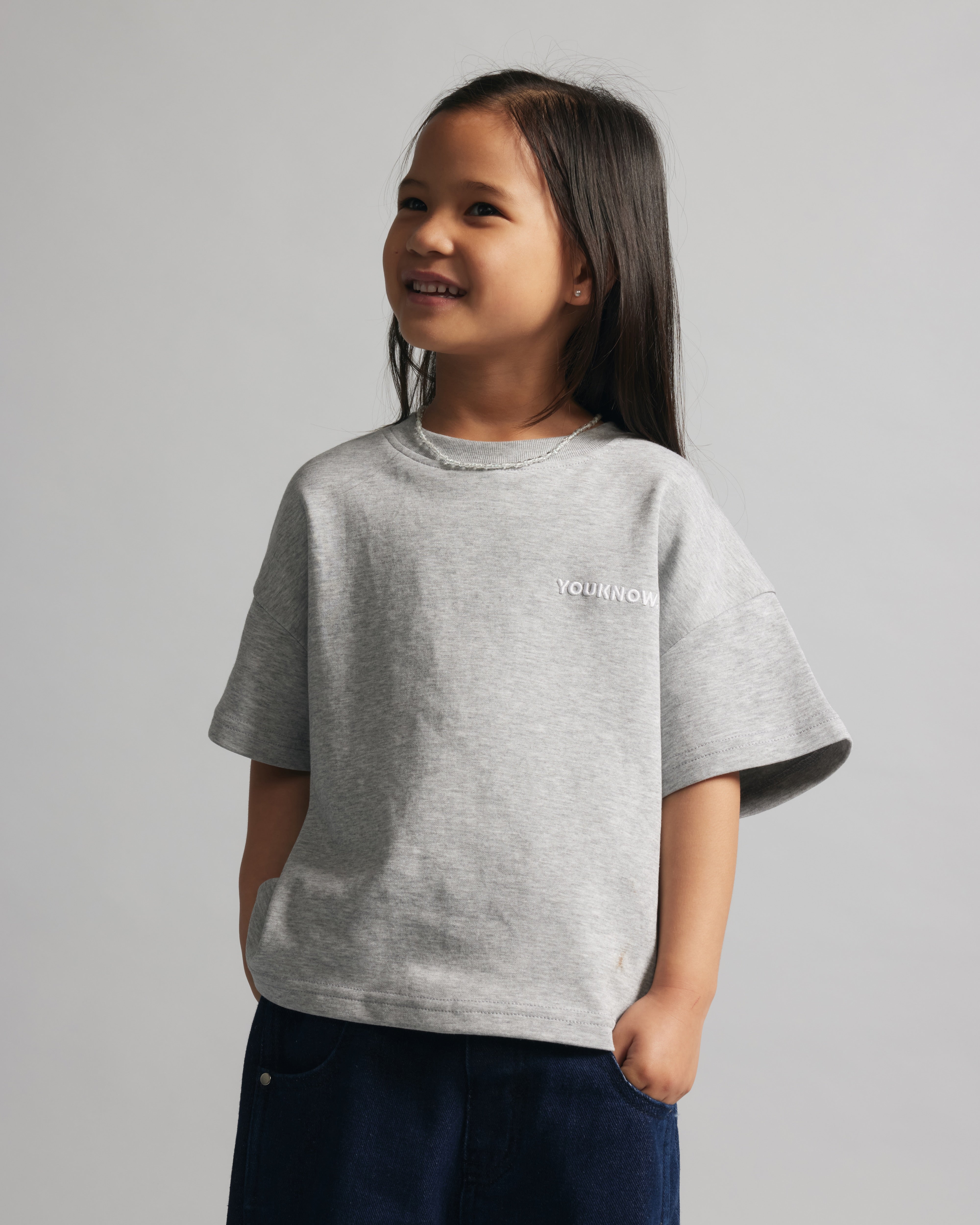 Kids Core Box Tee | GREY MARLE-5