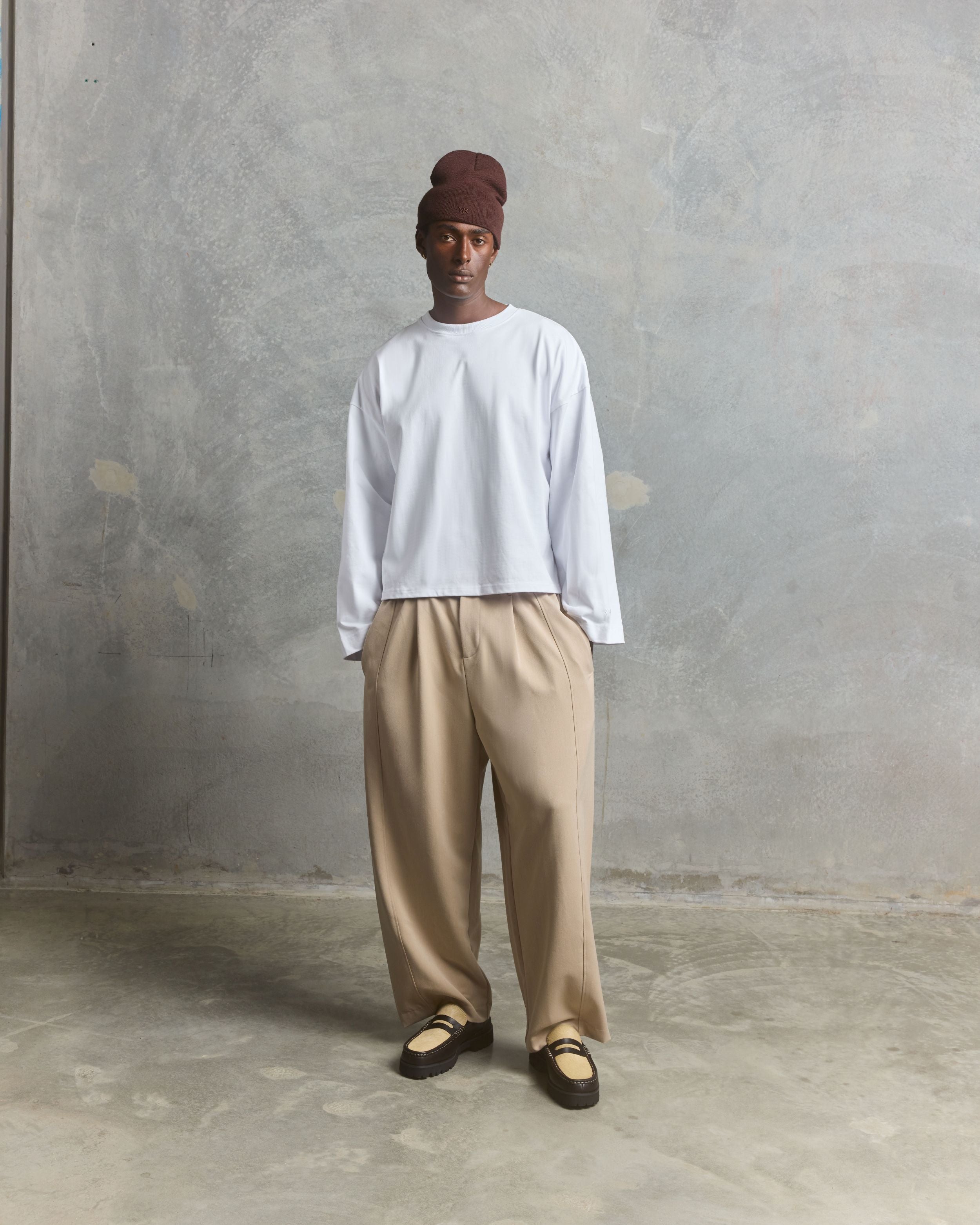 Nothing Draped Pleated Pants | Oat-2