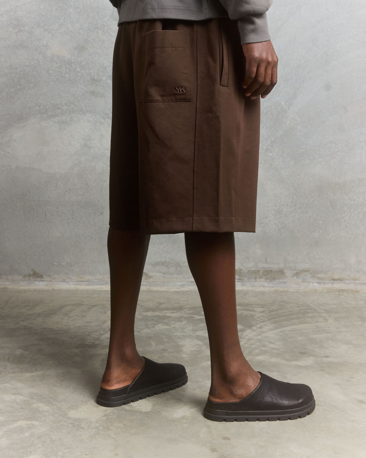 Nothing Draped Pleated Shorts | Brown-4