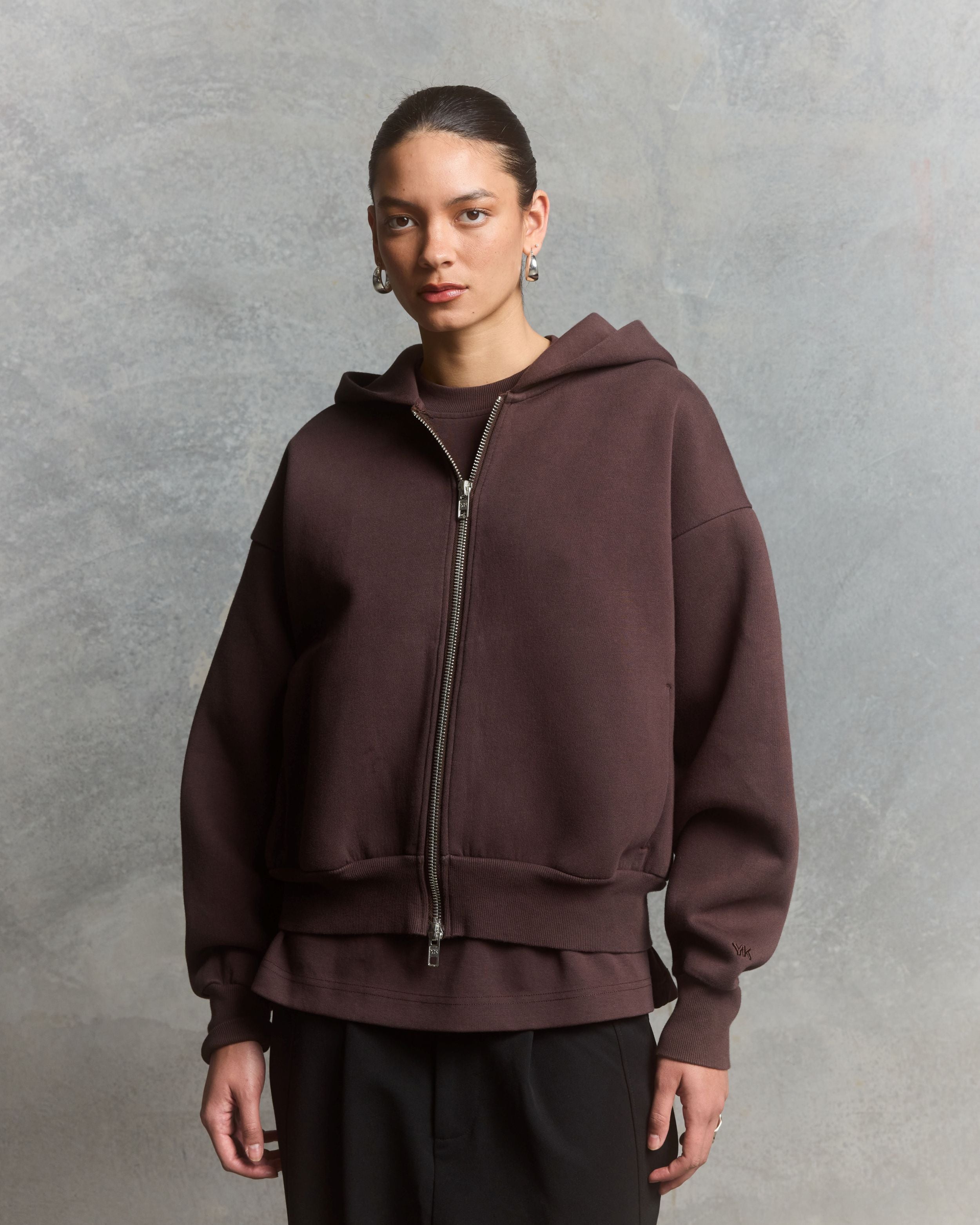 Nothing Form Zip-Up Hoodie | Coffee Bean-2