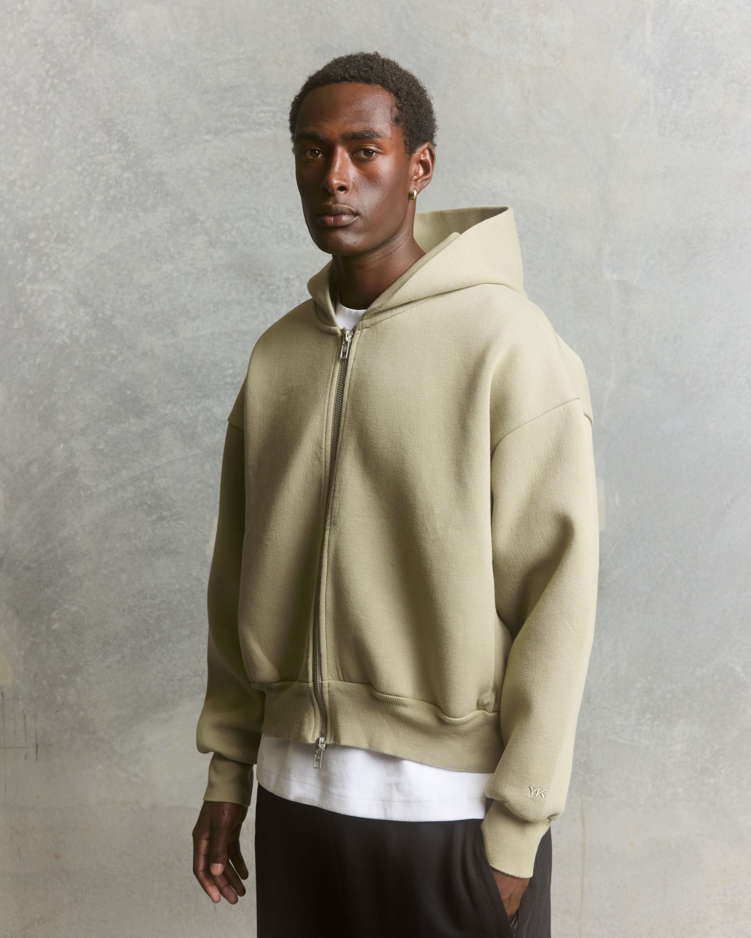 Nothing Form Zip-Up Hoodie | Moss-2