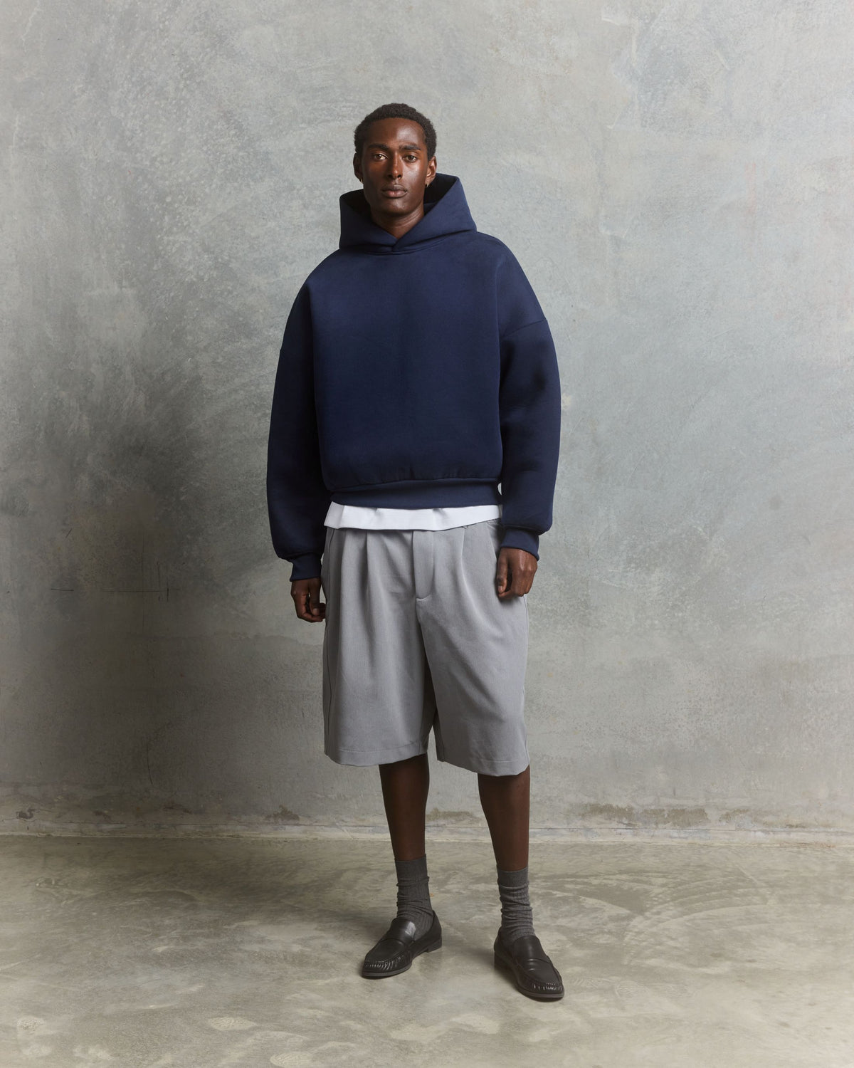 Nothing Draped Pleated Shorts | Charcoal-4