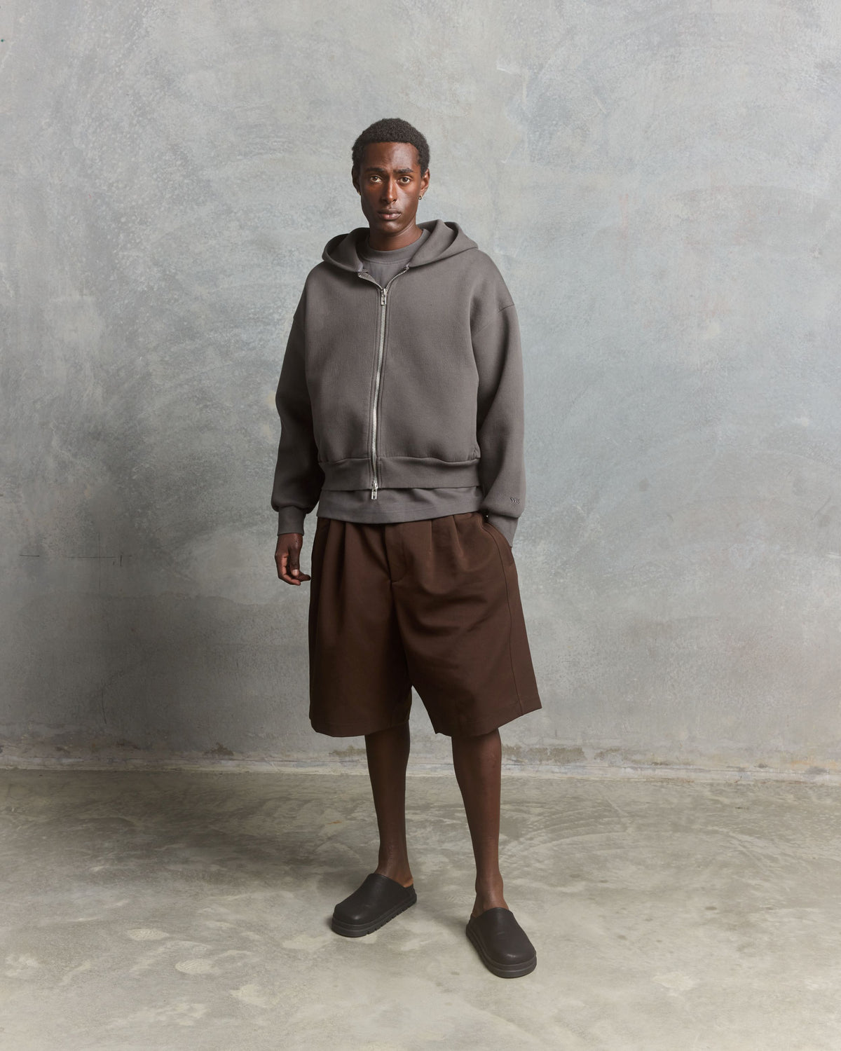 Nothing Draped Pleated Shorts | Brown-2