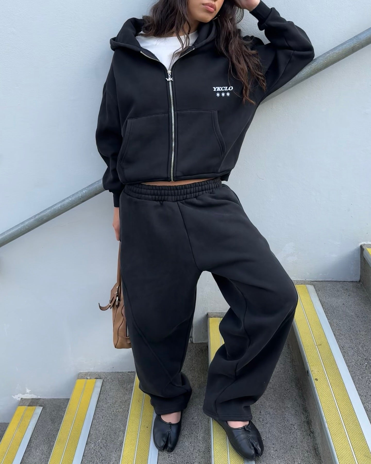 Panelled Trackpants | Black